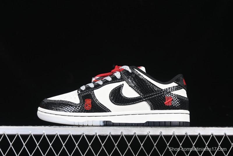 Nike SB Dunk Low UN Collaboration Year of the Snake Limited Edition Dual-Tone Black Snake Anniversary Custom Low-Top Casual Skate Shoes - AG3702-853