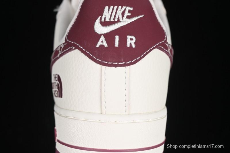 Nike Air Force 1 '07 Low The North Face Collaboration Burgundy Swoosh Casual Sneakers - KK1988-042