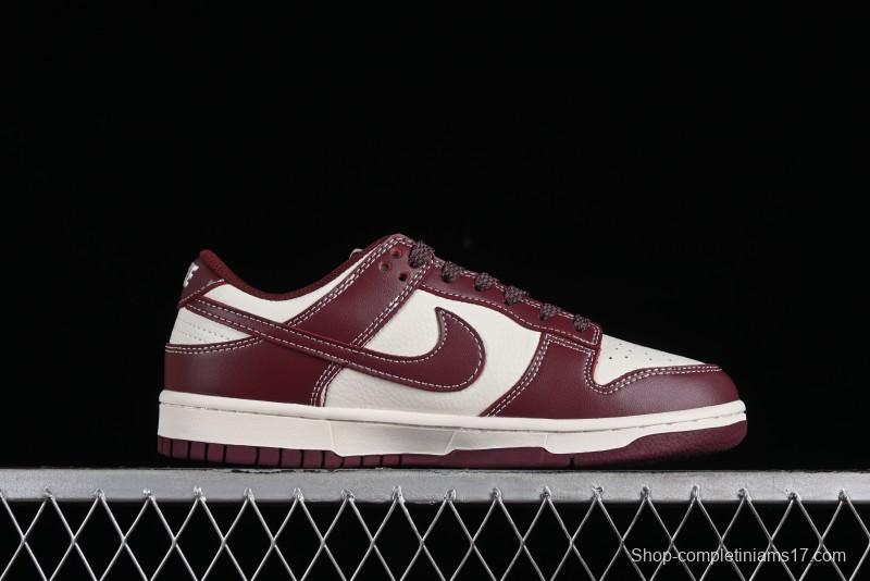 Nike SB Dunk Low Stussy Collaboration - Burgundy Starry Sky Anniversary High-End Custom Low-Top Casual Skate Shoes - BB9898-001