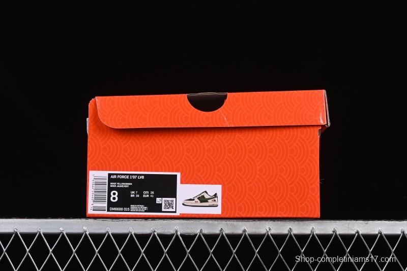 Nike Air Force 1 '07 Low The North Face Collaboration Green Snake Scale Casual Sneakers - DM6688-015