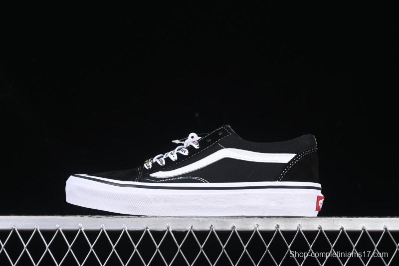 Vans Premium Old Skool Classic Black & White Low-Top Skate Shoes - VN000ZD4Y28