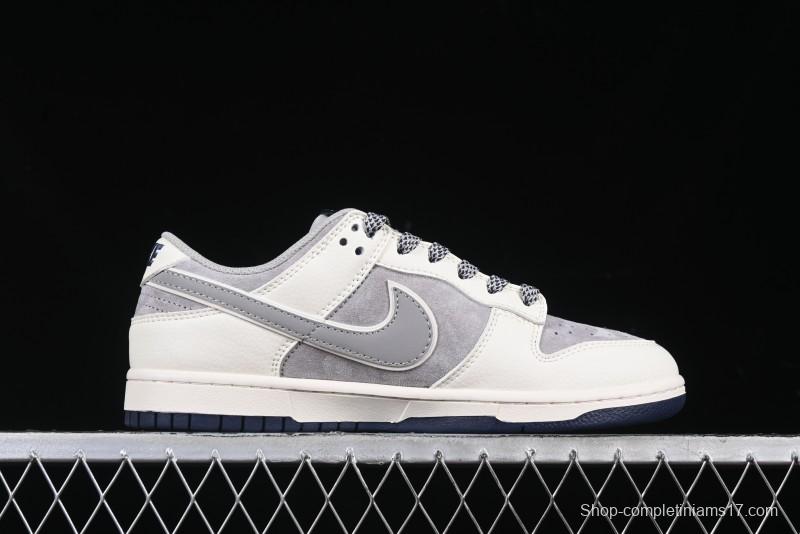 Nike SB Dunk Low Stussy Collaboration Beige Grey Print Grey Swoosh Anniversary Custom Low-Top Casual Skate Shoes - DM6868-009