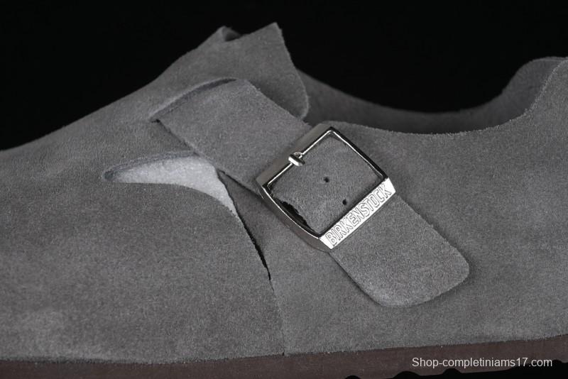 Birkenstock London BS Unisex Slip-On Comfort Shoes with Soft Suede Leather and Lambswool Insole - BS