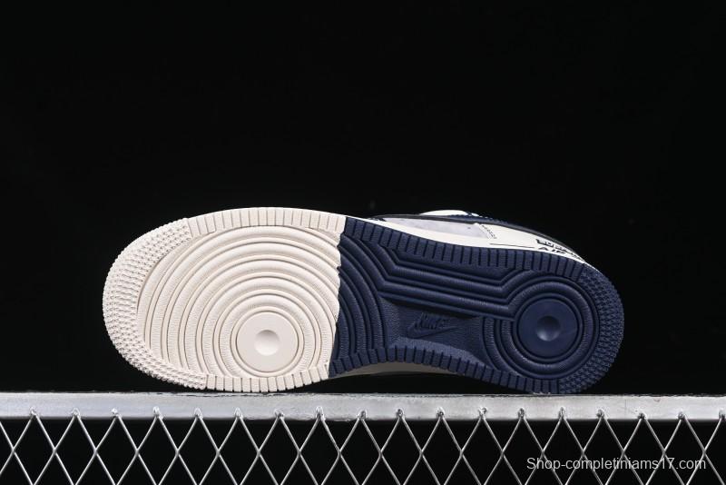 Nike Air Force 1 '07 Low Supreme Collaboration Beige Blue Low-Top Casual Sneakers - DM6688-018