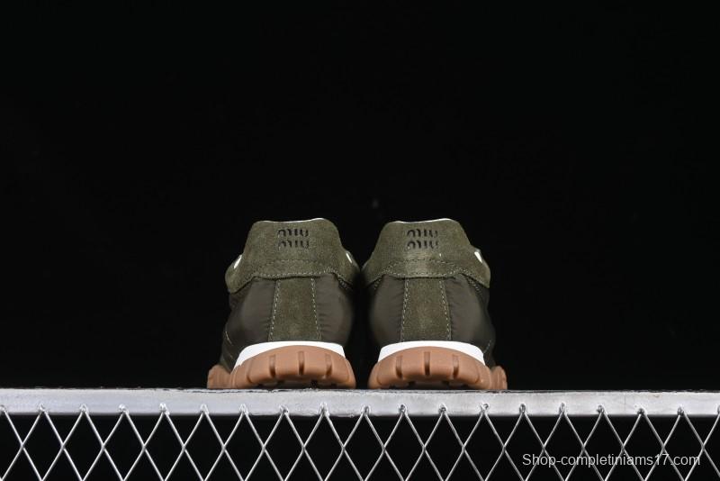 Miu Miu Suede Round Toe Lace-Up Low Top Women's Casual Shoes - 99D4