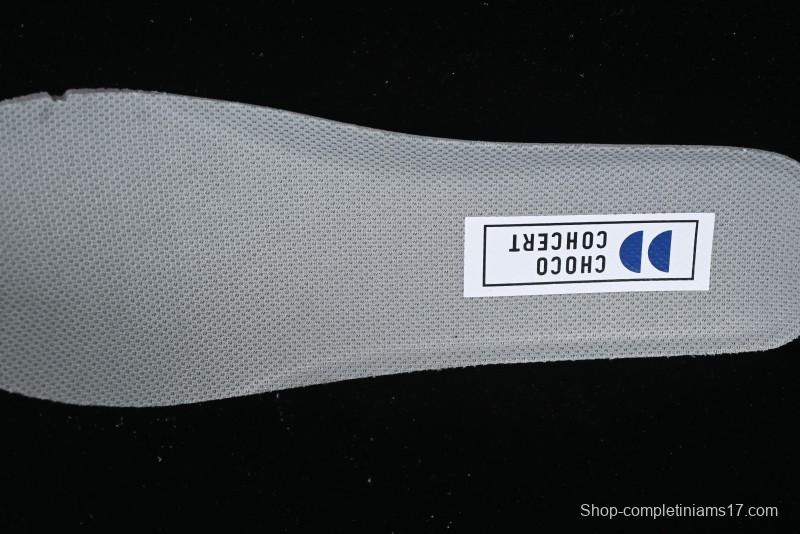 Choco Concert Leather Round Square Asymmetric Fashion Sneakers White Gray - AJE5