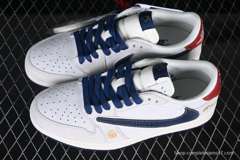 Nike Travis Scott x Fragment Design x Air Jordan 1 Low OG SP AJ1 Snake Year Limited Edition - XZ2025-168