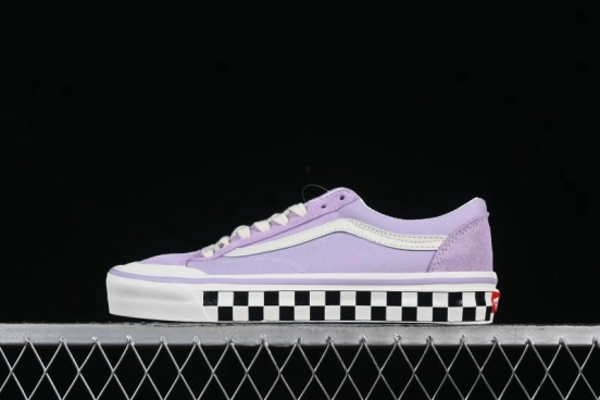 Vans Old Skool Reissue 136 Purple Checkerboard Retro Canvas Shoes - VN000MT6E3N