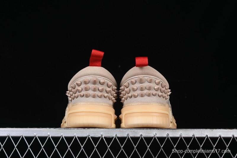 Christian Louboutin Funnyto Flat Comfortable Fashion Low Top Sneakers in Taupe - X.D4