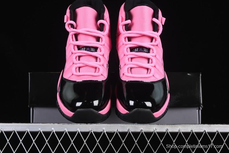 Nike Air Jordan 11 Retro High Top Basketball Shoes in Black Pink - CT8012-500