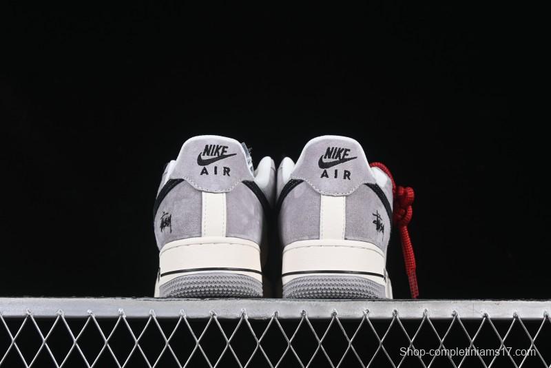 Nike Air Force 1 '07 Low Stussy Collaboration Black Grey Patchwork Low-Top Casual Sneakers - XZ6188-363