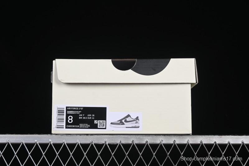 Nike Air Force 1 '07 Low Stussy Collaboration Black Leather Low-Top Casual Sneakers - CH6336-518