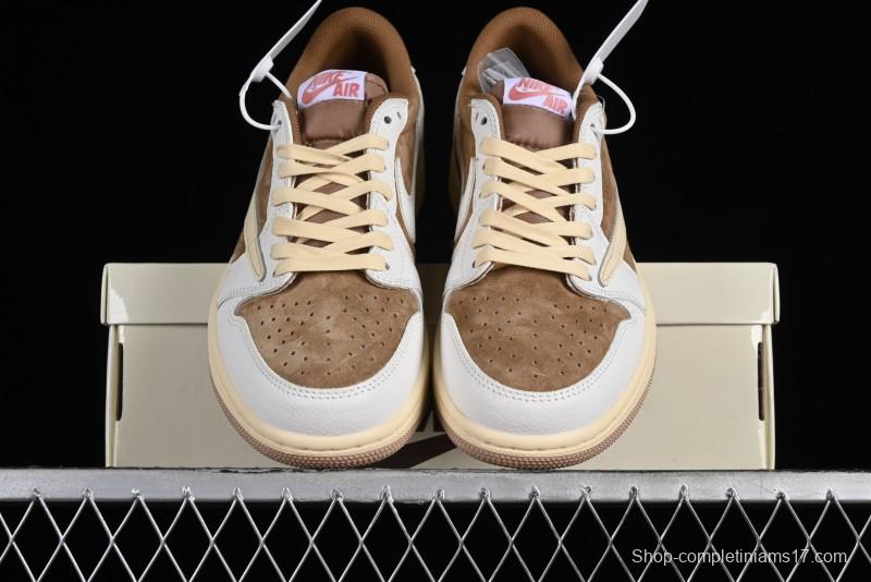 Nike Travis Scott x Air Jordan 1 Low OG AJ1 Reverse Swoosh Sneakers - DM7866-106