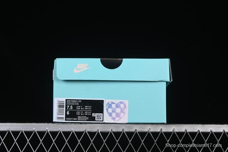 Nike Air Force 1 '07 Low Double Hearts Casual Sneakers with Hand-Drawn Anime Doodle and Pink Blue Hearts - CZ0377-002