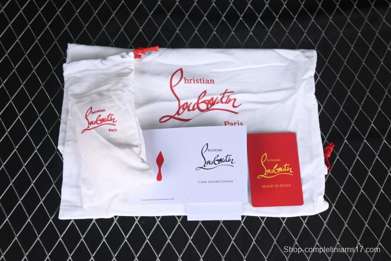 Christian Louboutin Funnyto Flat French Luxury Brand Green Color Block Low Top Sneakers - X.D4