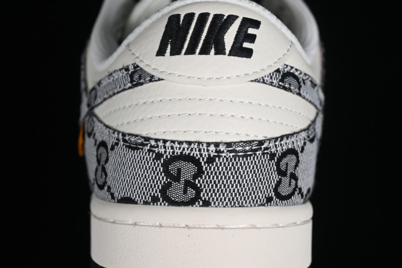 Nike SB Dunk Low Gucci Collaboration - Grey Pattern Anniversary High-End Custom Low-Top Casual Skate Shoes - BB9676-311