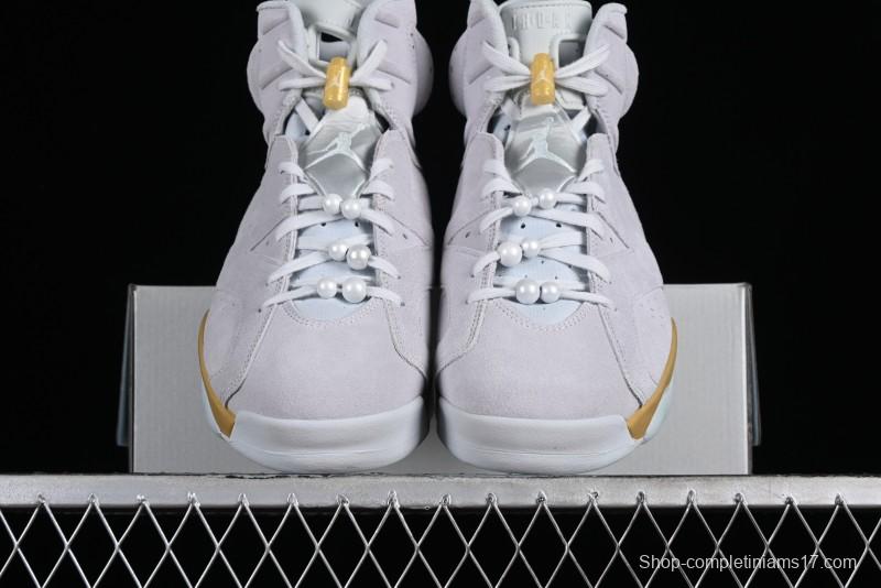 Nike Air Jordan 6 Retro Paris Olympics Sneakers with Metallic Gold Accents - DQ4914-074