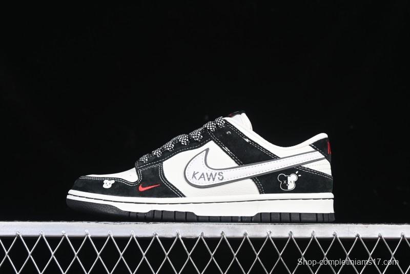 Nike SB Dunk Low KAWS Collaboration Anniversary Custom Sneakers with White Bear Swoosh - DJ2024-110