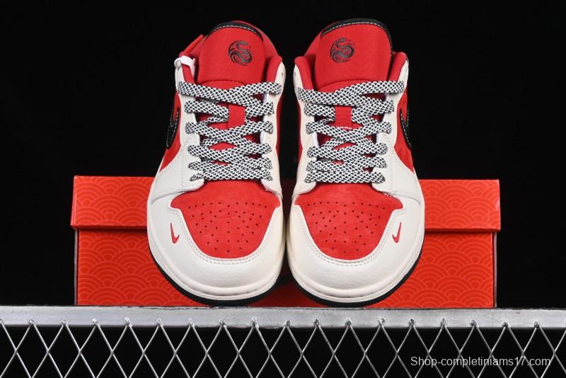 Nike Air Jordan 1 Low Supreme Collaboration Year of the Snake Limited Edition Retro Basketball Shoes - FC1688-203