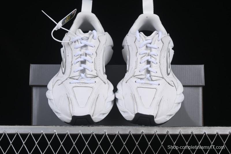 Balenciaga Monday Leather Round Toe Lace-Up Low-Top Lifestyle Sneakers - WDTSC9110