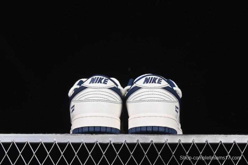 Nike SB Dunk Low Supreme Collaboration - Light Blue Mini Swoosh Anniversary Customized Low-Top Casual Skate Shoes - XX2025-568