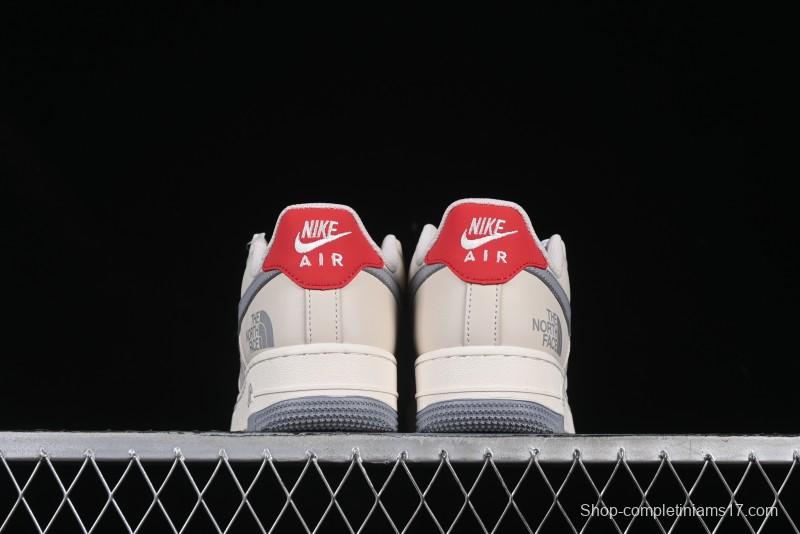 Nike Air Force 1 '07 Low The North Face Collaboration Patchwork Pigskin Red Tail Casual Sneakers - XZ6188-649