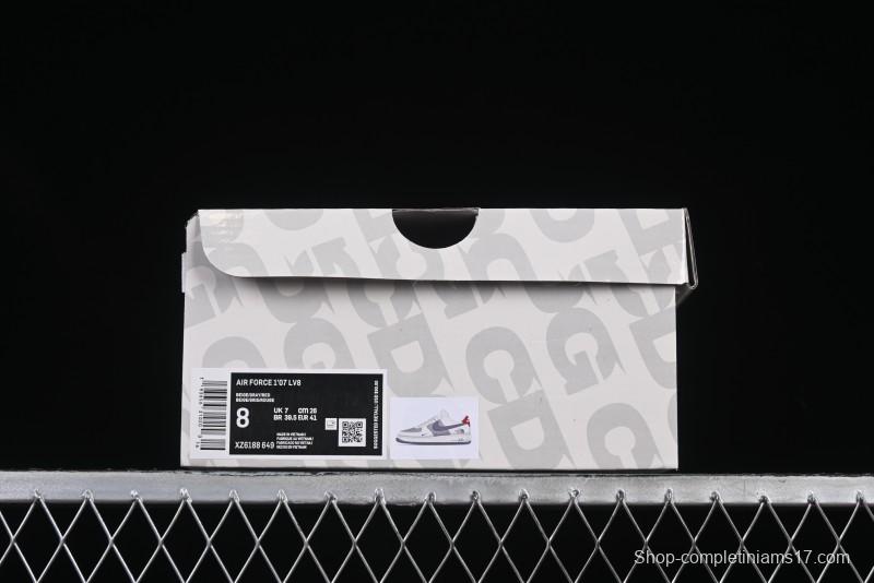 Nike Air Force 1 '07 Low The North Face Collaboration Patchwork Pigskin Red Tail Casual Sneakers - XZ6188-649