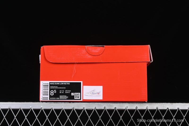 Nike SB Dunk Low Supreme Collaboration Grey Swoosh Double Mini Swoosh Anniversary Custom Low-Top Casual Sneakers - XX2025-688