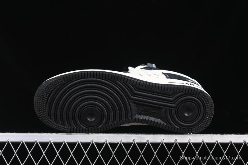 Nike Air Force 1 '07 Low Stussy Collaboration - Black White Casual Sneakers - XZ6188-671