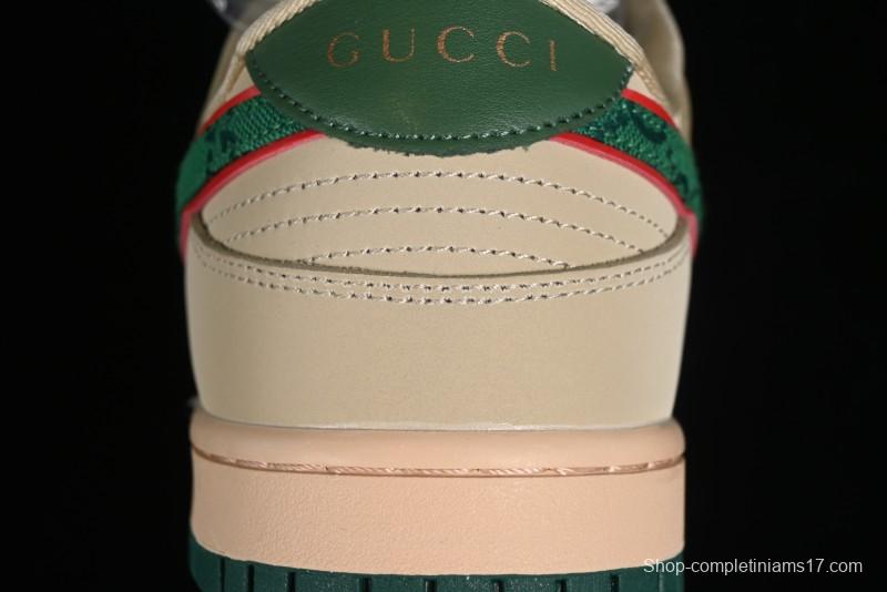 Nike SB Dunk Low Gucci Collaboration - Anniversary High-End Customized Low-Top Casual Sneakers - DQ1098-357
