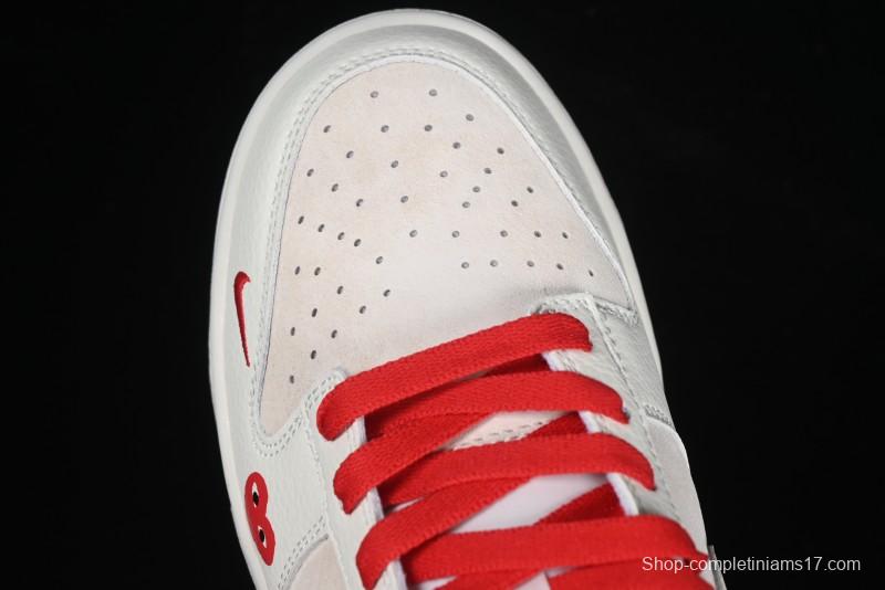 Nike SB Dunk Low Comme des Garcons Play Heart White Anniversary Custom Low-Top Casual Skate Shoes - DJ2024-052