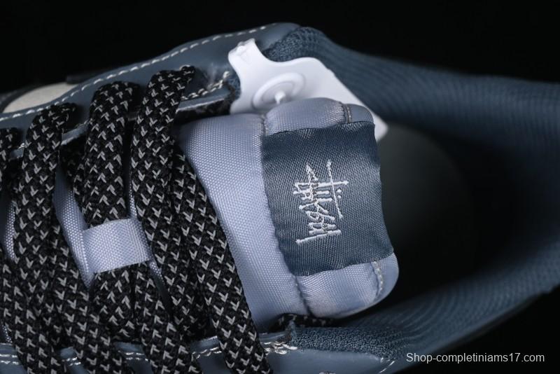 Nike Air Force 1 '07 Low Stussy Collaboration Bright Blue Black Swoosh Low-Top Casual Sneakers - XZ3328-198