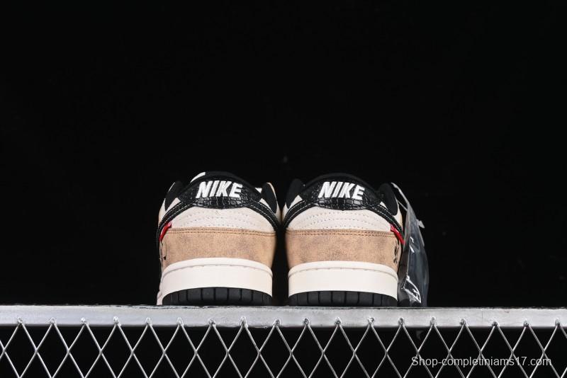 Nike SB Dunk Low Year of the Snake Wheat Black Swoosh Anniversary Custom Low-Top Casual Skate Shoes - YX5066-267