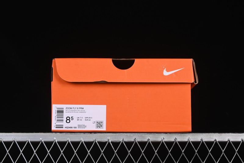 Nike Zoom Fly 6 Lightweight Responsive Running Shoes with Flyknit and Carbon Fiber Plate - HQ3498-100