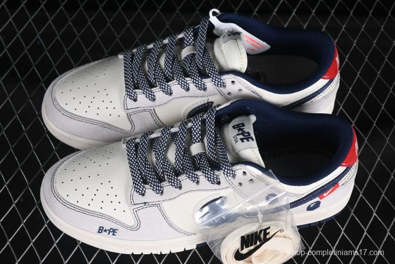 Nike Dunk Low x BAPE “Navy White” Limited Edition Sneakers
