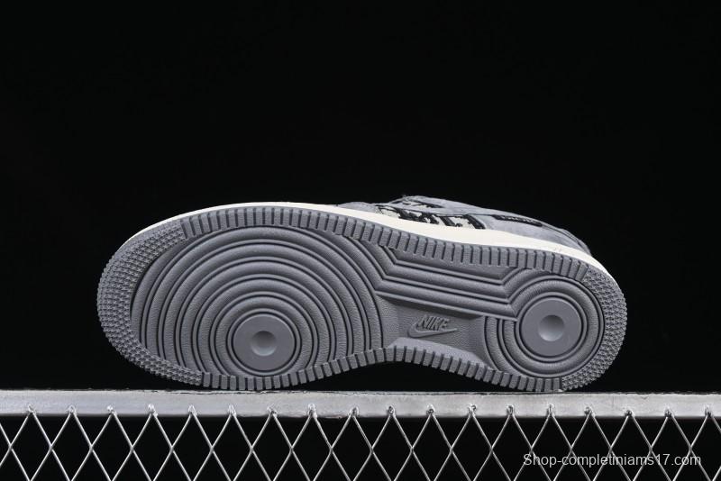 Nike Air Force 1'07 Low Dior Collaboration Grey Knit Skeleton Low-Top Casual Sneakers - KK1988-056