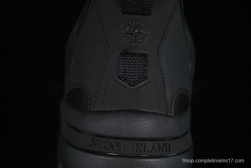 Stone Island Grime Panelled Low-Top Lifestyle Sneakers in Dark Brown - 79FWS0303