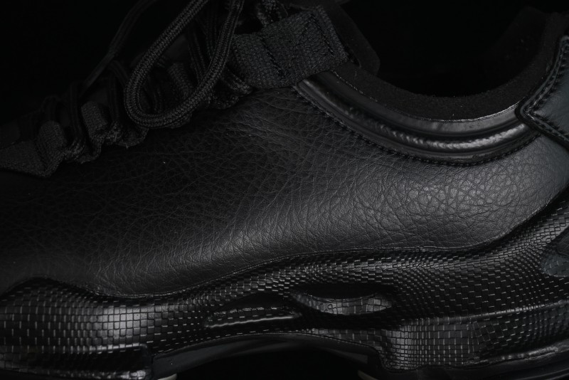 Men's All-Black Premium Leather Sneakers – Sleek & Versatile Design