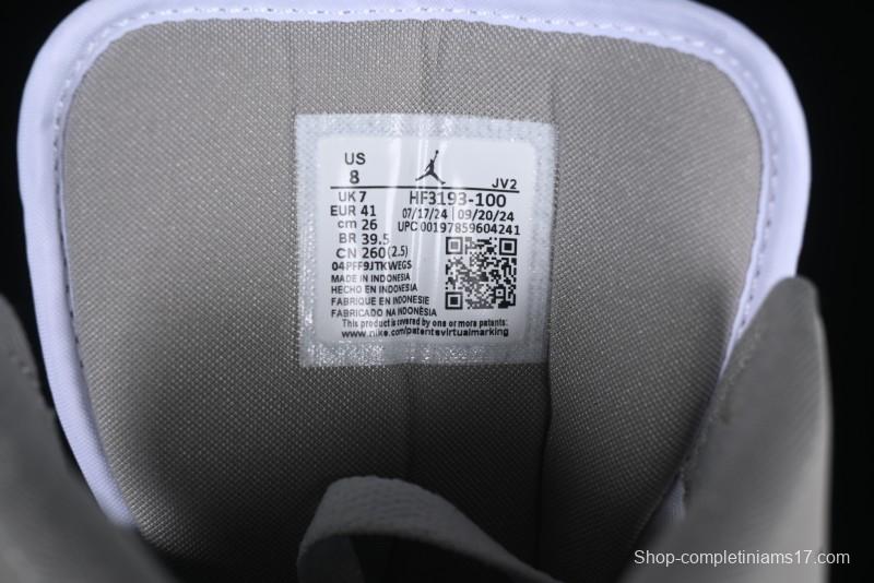 Nike Air Jordan 1 Mid AJ1 White Grey Mid Top Casual Sneakers - HF3193-100