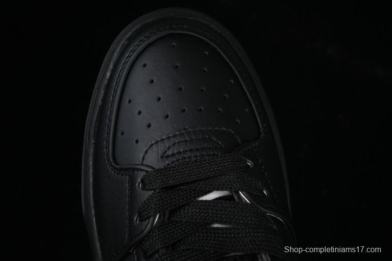 NY Yankees Black Leather Sneakers with Bold Blue Logo