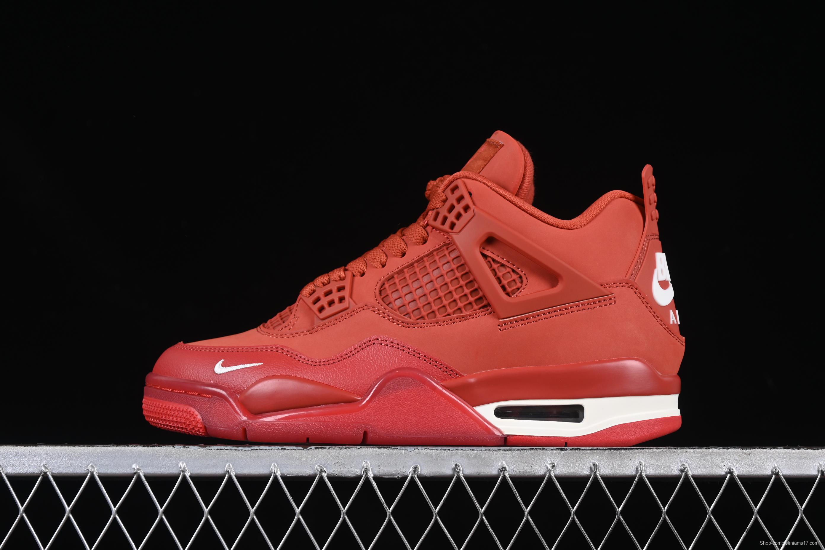 Nike Air Jordan 4 Retro OG "Brick By Brick" High-Top Sneakers with Suede and Leather Upper - HF4340-800