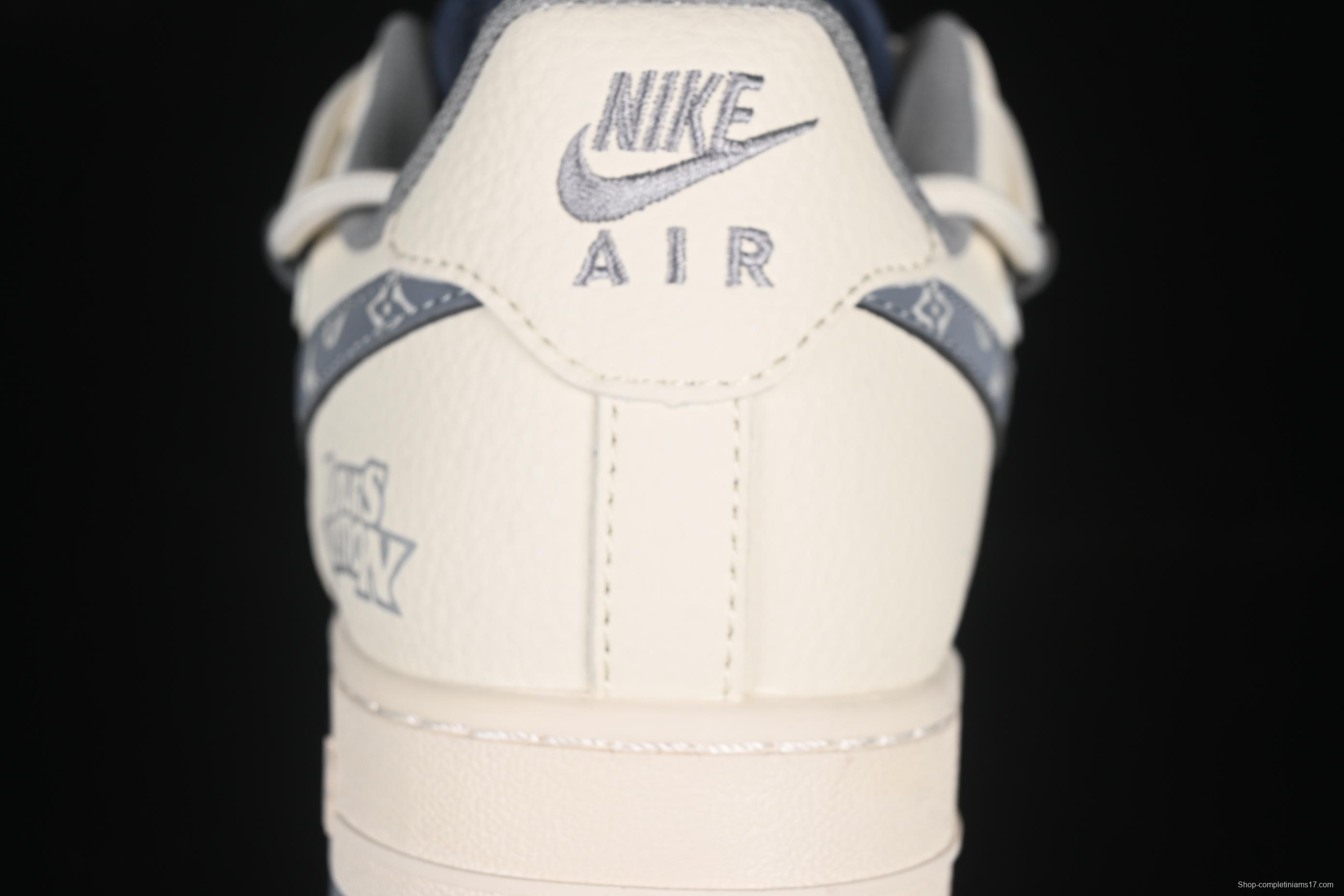 Nike Air Force 1'07 Low LV Collaboration Grey Pattern Drawstring Casual Sneakers - DM6868-065