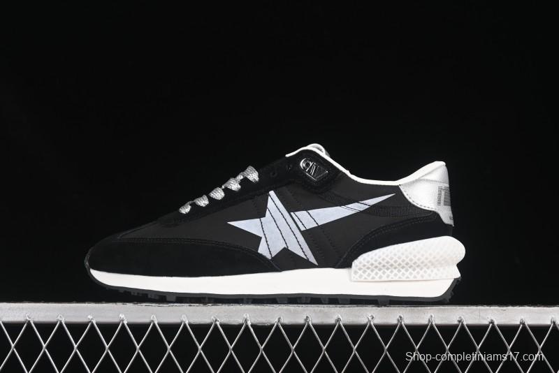 Golden Goose Marathon Comfortable Low-Top Lifestyle Sneakers in White Black - H8D4