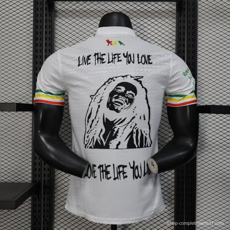 Player Version 25/26 Ajax White Jersey with Bob Marley Tribute Design