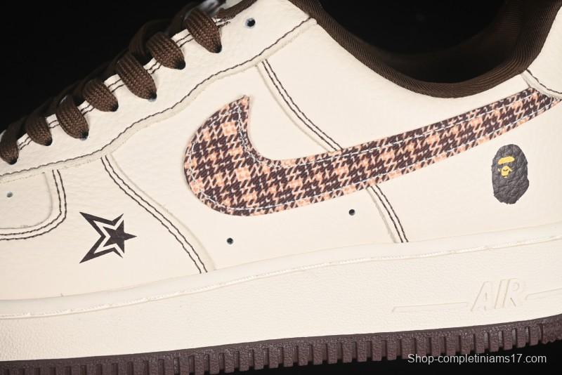 Nike Air Force 1 '07 Low Bape Collaboration Beige Camo Casual Sneakers - DF0188-052
