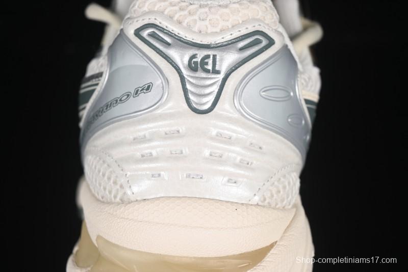 Asics Gel-Kayano 14 Running Shoes with Engineered Elastic Double-Layer Knit Upper and 3D Visible GEL Cushioning - 1201A019-200