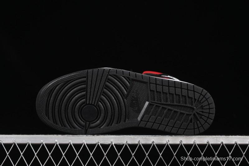 Nike Air Jordan 1 Mid AJ1 Black Red Mid-Top Casual Sneakers - DQ8426-067