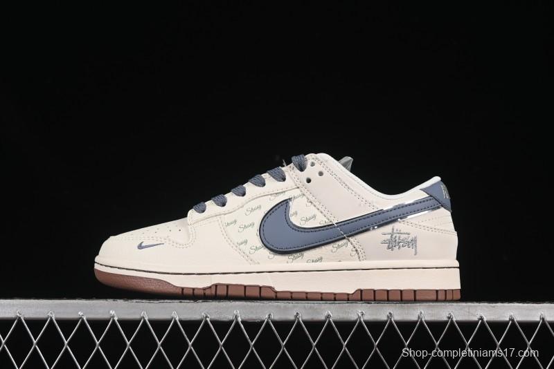 Nike SB Dunk Low Stussy Light Blue Brown Anniversary Custom Low-Top Casual Skate Shoes - ZH2598-247