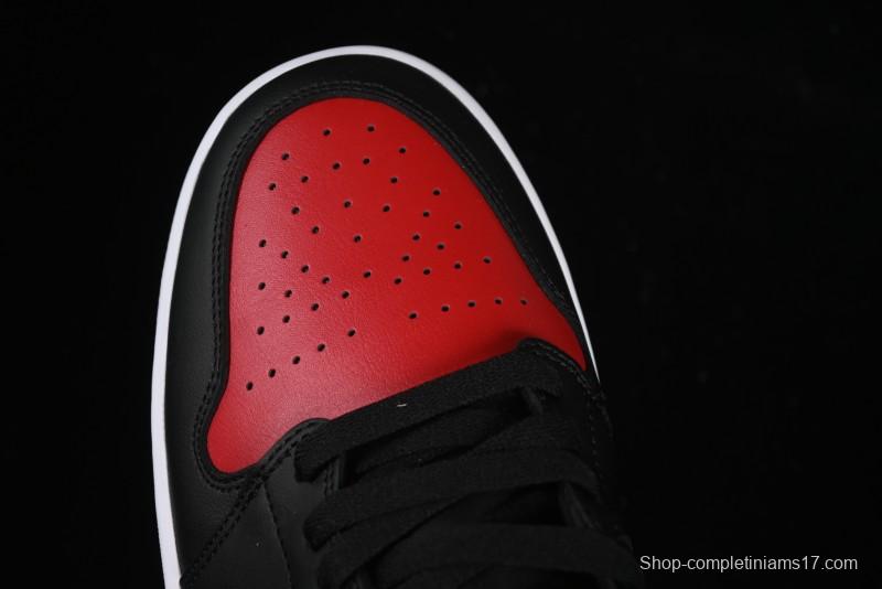 Nike Air Jordan 1 Mid AJ1 Black Red Mid-Top Casual Sneakers - DQ8426-067