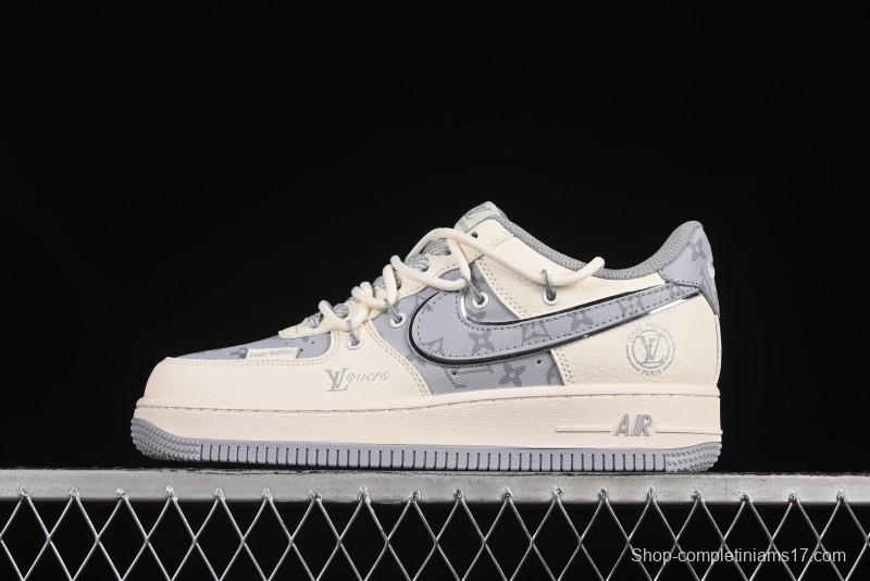 Nike Air Force 1'07 Low LV Collaboration Grey Print Drawstring Casual Sneakers - DM6868-062